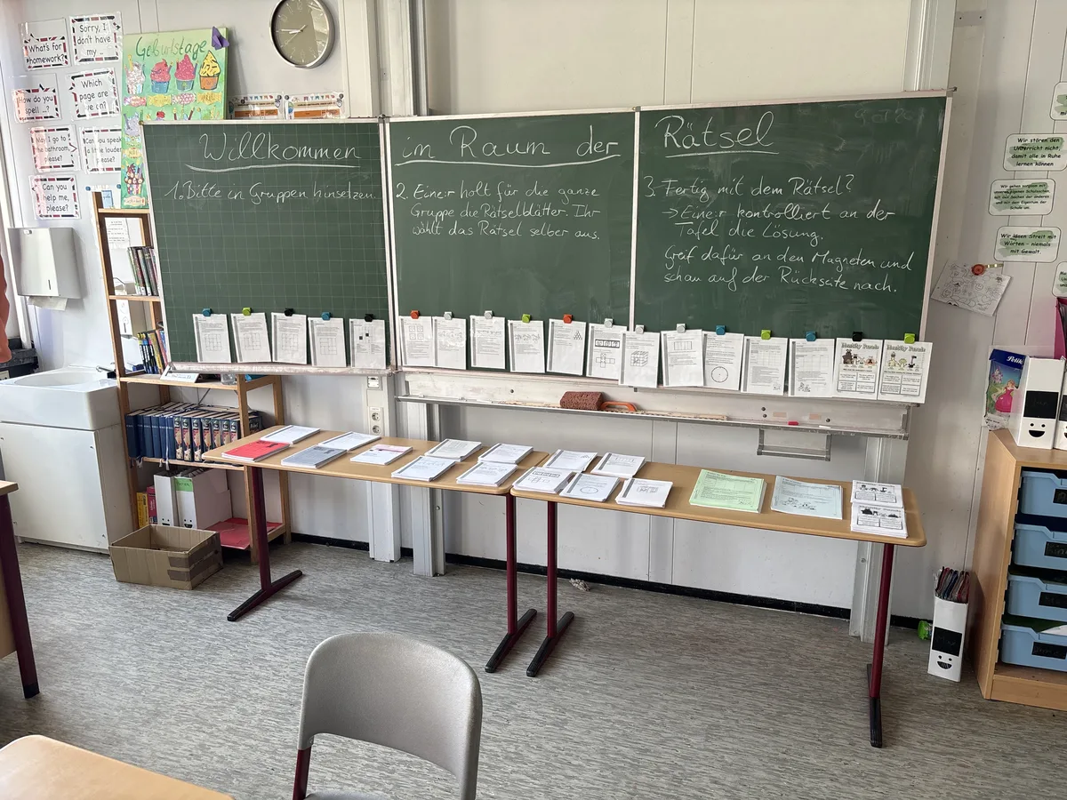 Stationenraum „Raum der Rätsel“ beim Mathe-Tag