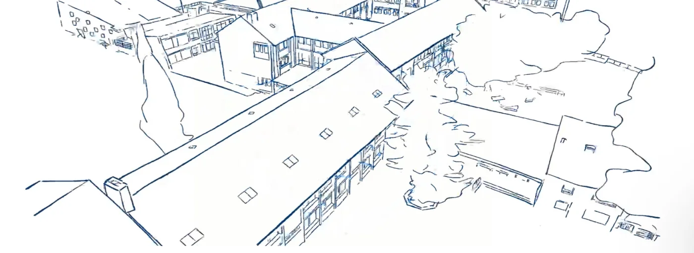 Lageplan-Skizze des Sophie-Scholl-Gymnasiums Oberhausen